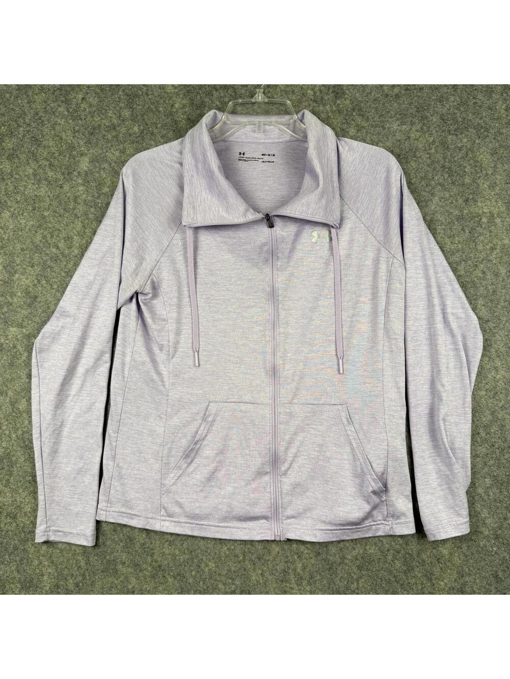Under Armour HeatGear Women’s Full Zip Loose Jacket Pockets Lavender Medium 769